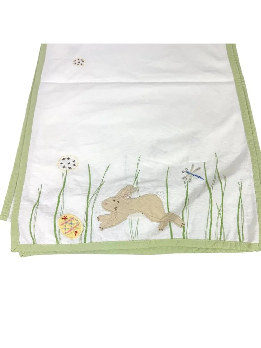 Pottery Barn Kids Easter Bunny Embroidered Cotton Table Runner 2006